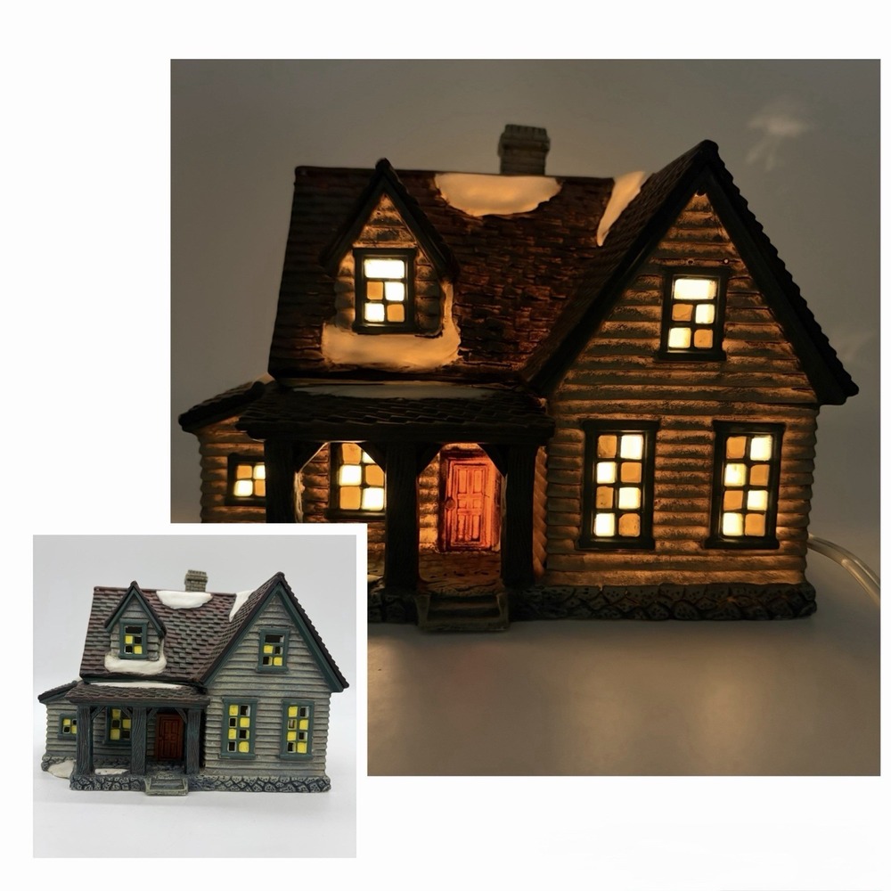 Vintage O'Well Christmas Village Lighted House P6062 Walmart Snowy Holiday Decor